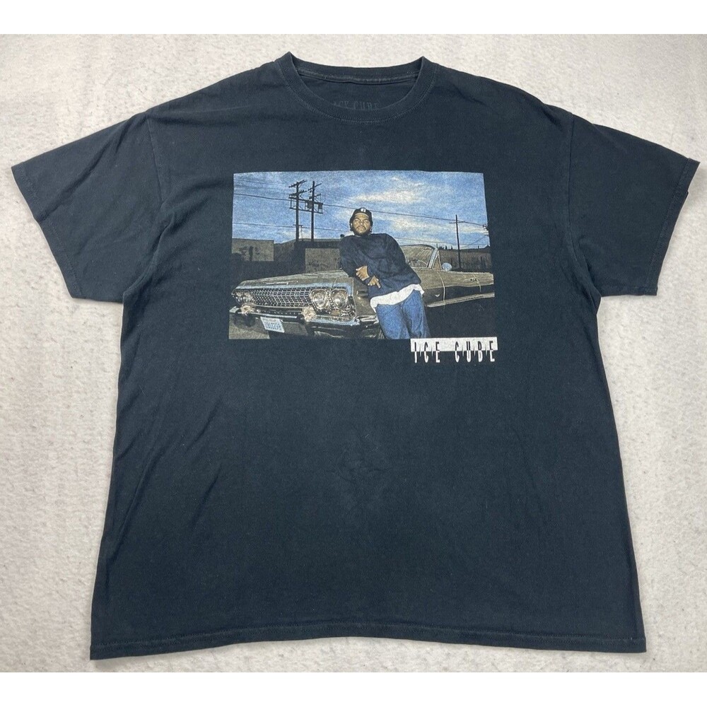Ice Cube Men's XL Black T-Shirt Ice Cube Vintage Photo Graphic Print